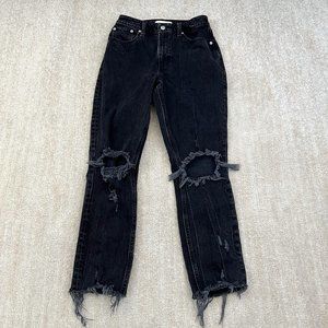 Abercrombie & Fitch High Rise Ripped Mom Jeans 26 / 2 Curve Love